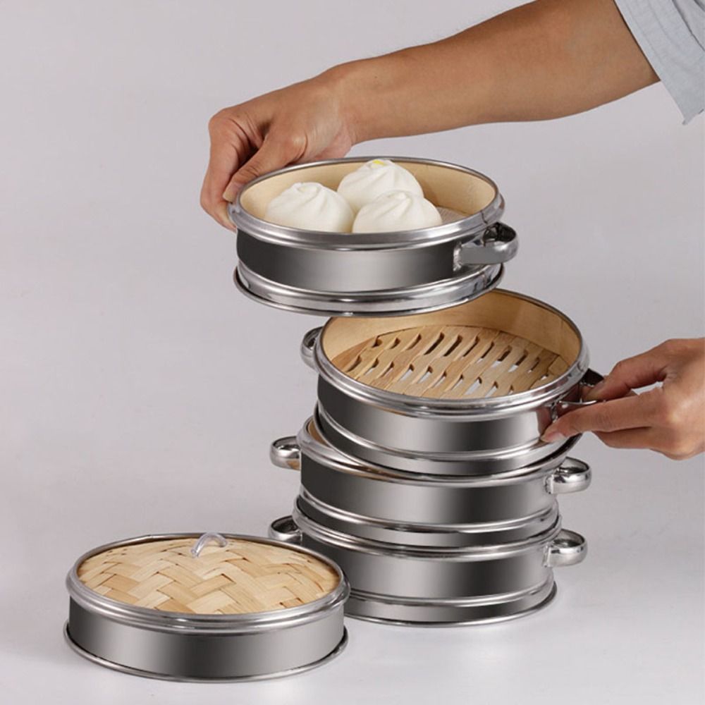 Bao Steamer Bamboo - Okrągłe narzędzie do gotowania Dim Sum